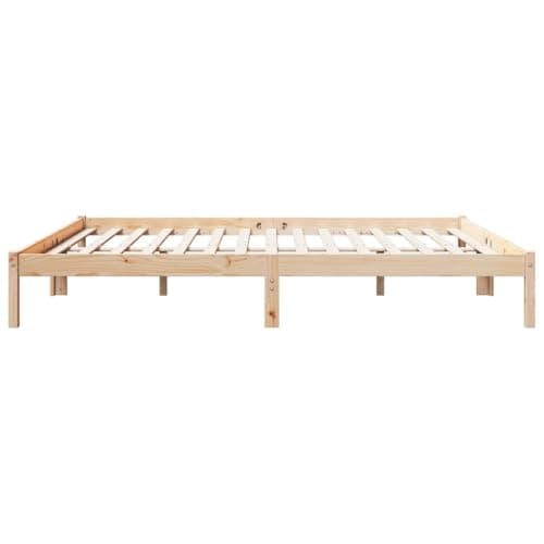 vidaXL Solid Pine Double Bed Frame - Extra Long 180x220 cm, Sturdy Legs, ic Charm, Optimal Mattress Support