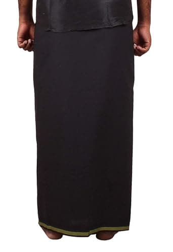 PRAKASAM COTTON Mens Pure Cotton Fine Quality Stitched Pocket welcro attachment dhoti for mens