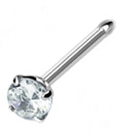 18g Surgical Steel Nose Ring Stud Body Jewelry Piercing with Clear Gem 18 Gauge Nemesis Body Jewelry