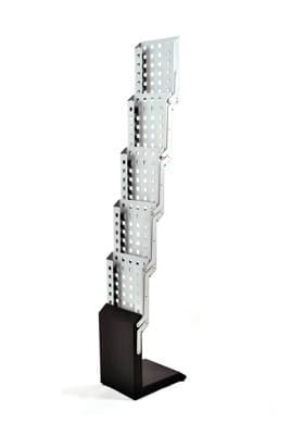 Sign Talk Heavy Duty Metal Pocket Magazine Brochure Literature Catalog Holder Rack Stand Tradeshow Display (5 Pockets) Grey