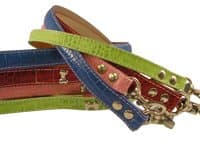 Amberhill Mississippi Croc Bone Studded Leads - Grassy Green - 4ft x 5/8"