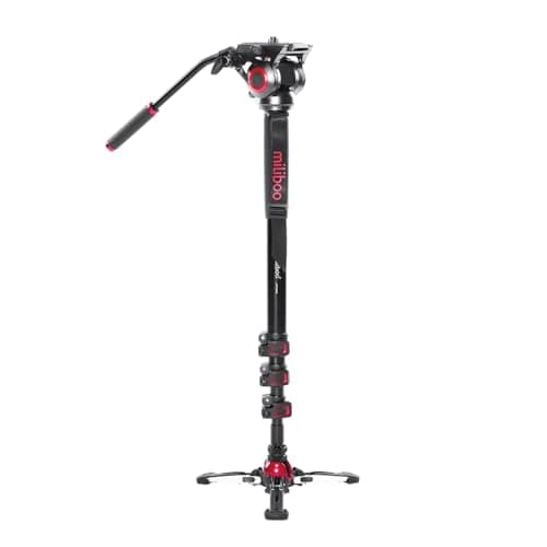 miliboo MTT705A Aluminum Portable Fluid Head Camera Monopod for Camcorder/DSLR Stand Professional Video Tripod 72"Max Height with 10 Kilograms Max Load Capacity Compact with Manfrotto Monopod