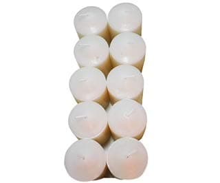 Damask Rose with Oud Wood Scented White Votive Candles 10 Pack