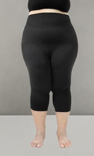 Bioflect FIR Therapy Anti Cellulite Micromassage Slimming Compression Capri Leggings XXL 4XL BLACK