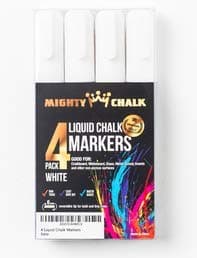 Blackboard Markers Liquid Chalk Pen - 4 White Liquid Chalk Markers - Chalk Pens are The Best Restaurant Supplies - Chalkboard Markers - Chalk Paint Marker - Chalk Paint Pens