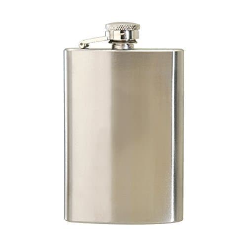 Thirsty Rhino Minum Stainless Steel Hip Flask (4 oz Tall, Brushed Stainless Steel)