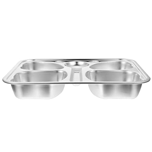 Happy Hues® Stainless Steel Divided Meal Plate Tray-4 Compartments Dinner Dish for Baby (Butterfly)