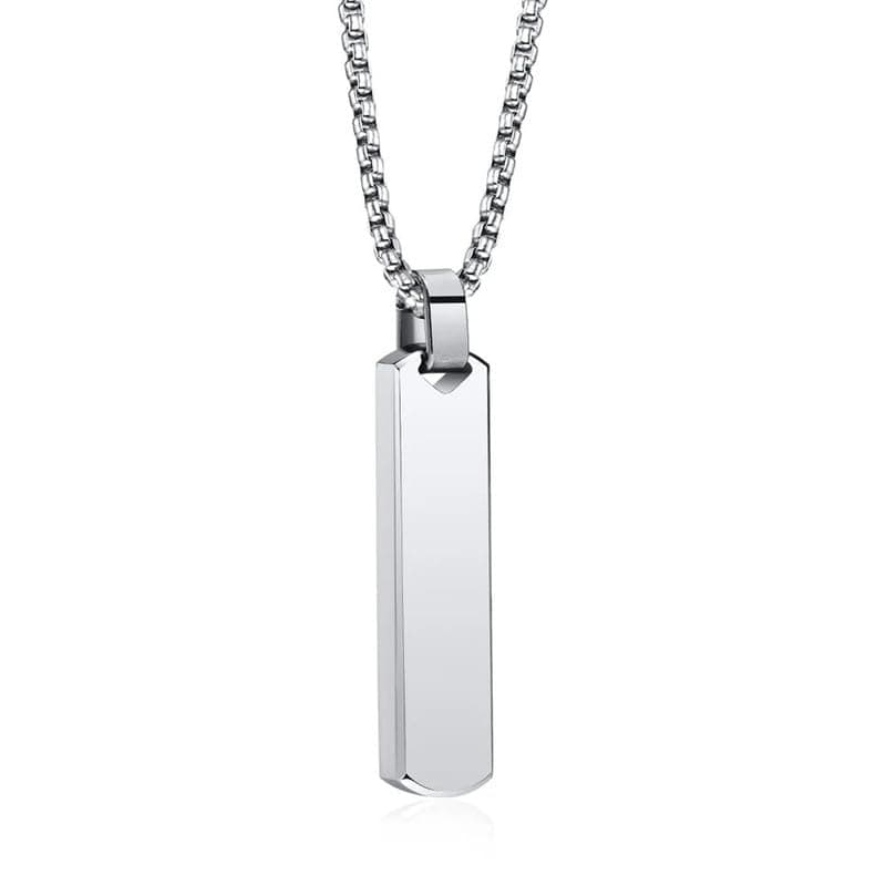 Silver Chain For Men Stylish Stainless Steel Bar Pendant Necklace Silver Chain Pendant For Men Boys Love Gifts Mens Jewellery