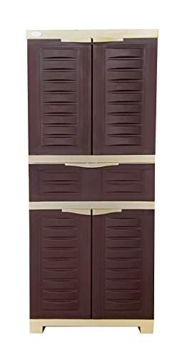 Supreme Fusion-02 MDR Center Drawer Storage Cupboard,Brown&Beige