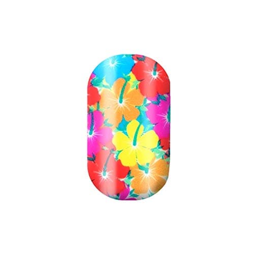 Minx Nails, Aloooha,Flowers Red Yellow Orange Blue, Nail Wrap