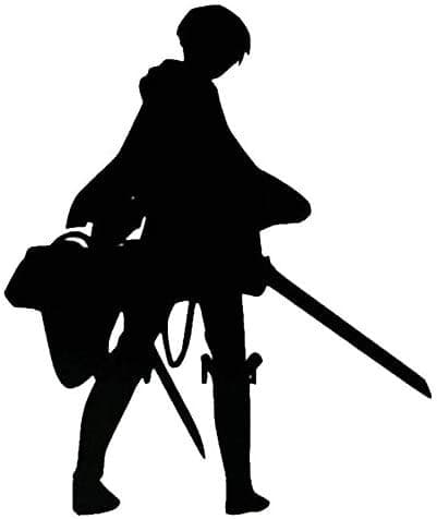 Attack on Titan TV Series 5.9" Levi Ackerman Silhouette Logo Die Cut Decal - Black Color