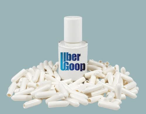 (New 1oz Size) Uber Goop White Dishwasher Rack Coating/Glue w/150 caps