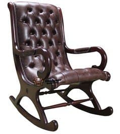 Designer Sofas4u Chesterfield York Slipper Rocking Chair Old English Smoke Leather
