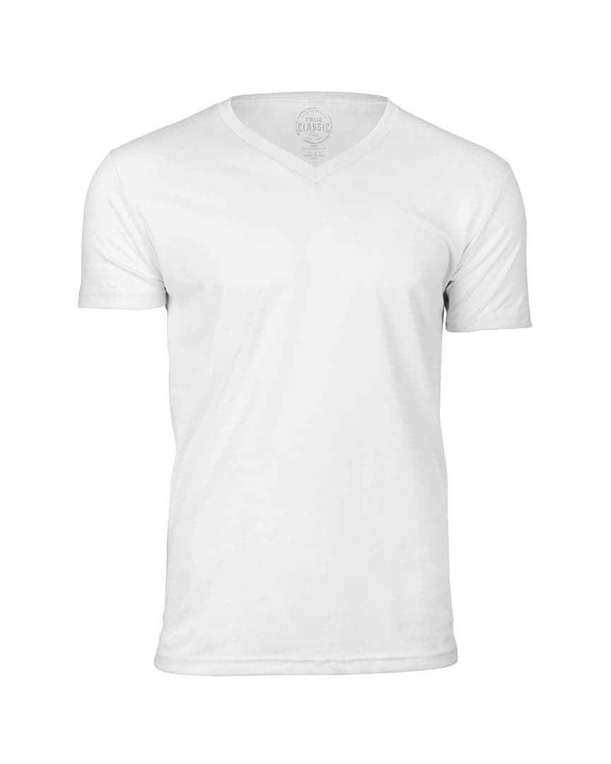 True ClassicMens V Neck T Shirts – Soft, Fitted Undershirts for Men Pack – Mens Undershirts – Cotton Blend, Tag-Free