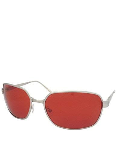 The Movie Shop Ltd Tyler Style Sunglasses, Silver Frame/Red Lens