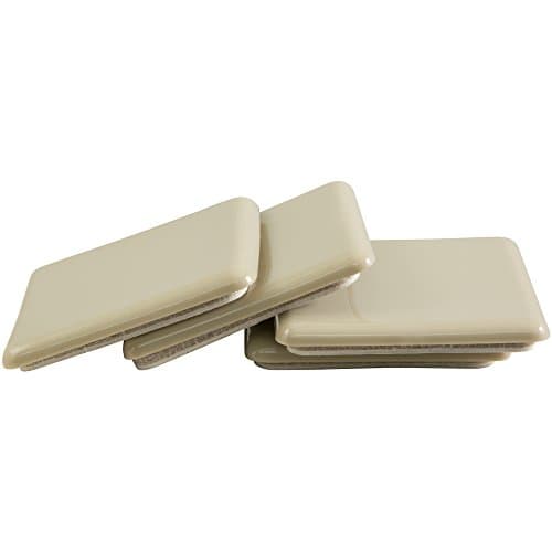 Super Sliders 4701295N 2-1/2 Inch Square Furniture Sliders for Carpet or Durable Hard Surfaces, Beige, 4 PC