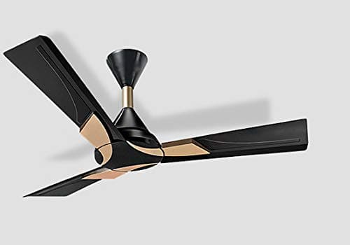 Hans Lighting Rhino Ceiling Fan, Modern Look 48 Inch (Jet Black-Gold)