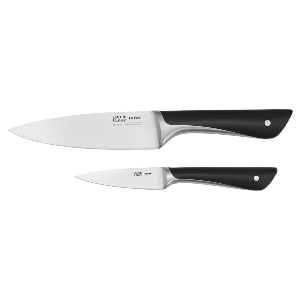 Jamie Oliver 2-Piece Kitchen Knife Set – German Stainless Steel, Durable Sharp Blades, Comfortable Handles, Black – K267S255