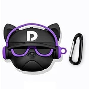 Prolet Cute 3D Bulldog Fashion Character Silicone Cases Compatible with AirPods Pro Case Cover New 3D Design Shockproof Protective Case for Airpod Pro Case[ AIRPOD NOT Included]-Bulldog D Black