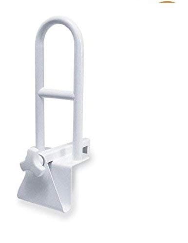 Healthline Steel Clamp-on Tub Rail, Anti-Slip Bathroom Bathtub Grab Rail Handrail, Safety Rail for Elderly and Seniors, White