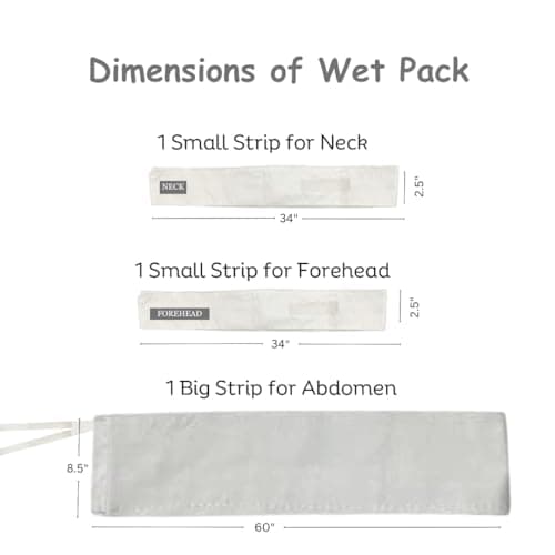 Wet Pack | Satvik Lifestyle | Cotton Patti | Body Detox | Place on Head, Neck, Abdomen | Pain relief | Cloth bag & Manual Included | Pack of 1