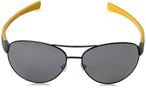 TAG HEUER 66 0253 111 621603 Polarized Oval Sunglasses, Black, 62 mm