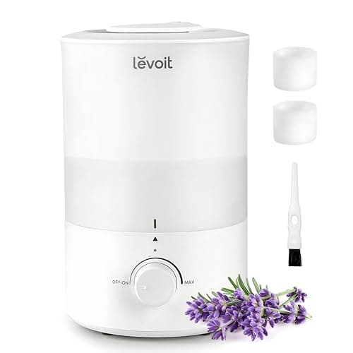 Levoit Tabletop Humidifier, Aroma, Large Capacity, 3L Ultrasonic, 28 dB Ultra Silent, Top Water Supply, Small Humidification Amount, 6.8 fl oz (220 ml) / h Compatible with 6 - 17 Tatami Mats, Up to 25