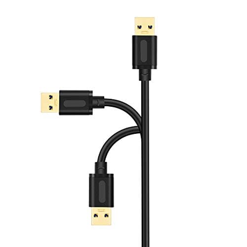 USB 3.0 A to A Male Cable 20Ft,USB to USB Cable USB Male to Male Cable Double End USB Cord with Gold-Plated Connector for Hard Drive Enclosures, DVD Player, Laptop Cooler(20ft/6M)