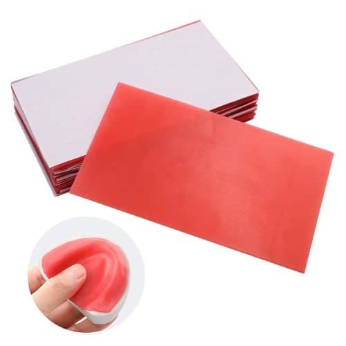 Red Dental Base Plate Wax Sheets 17pcs,1.3/2mm Thickness Casting Modeling Wax Sheets Supply for Modelling Filling Oral Care Denture Lab Equipment (240g)