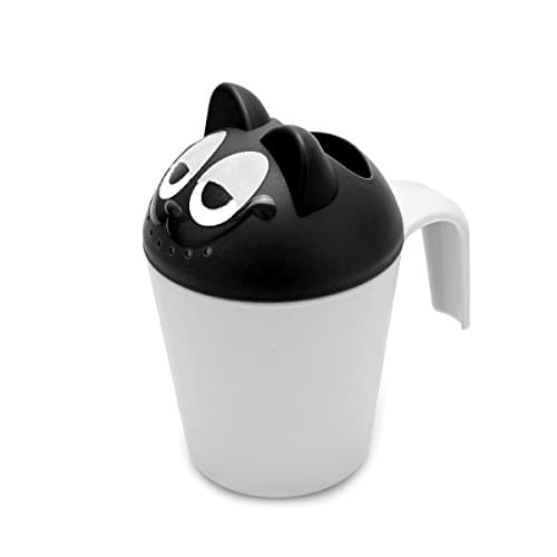 Coolala Baby Child Wash Hair Nozzle Shampoo Rinse Cup- Wash Hair Shampoo Rinse Cup,Shower Toy,Tooth Brush Cup,Tooth Paste Organizer (Black-White)