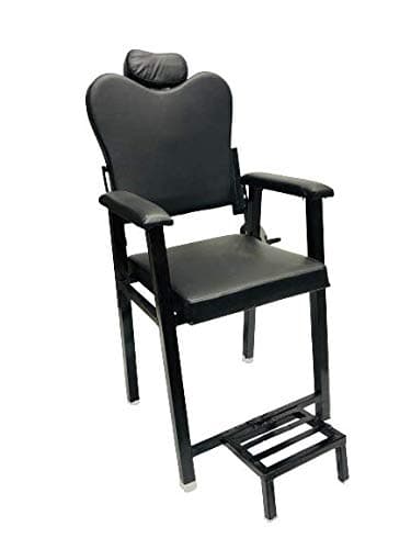 RATISON Beauty Parlour/Salon/Cutting/Barber/Parlor/Makeup/Makeover Chair Made of Iron Frame with Leather cushoin seat Back (with Push Back System) (Black)