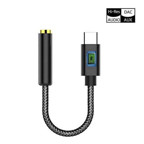 KRIPT 32bit 384KHz USB Type C to 3.5 mm Headphones Aux Audio Jack Adapter Cable Converter with Realtek ALC4042 DAC Chip for iPad Pro,MacBook Pro, Samsung S8/S9, Google Pixel 3,Huawei,HTC... (Black)