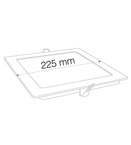 davled – Downlight LED Square Flat, Color Silver, 18 W, Cool Daylight, 1800 Lumens, 225 mm