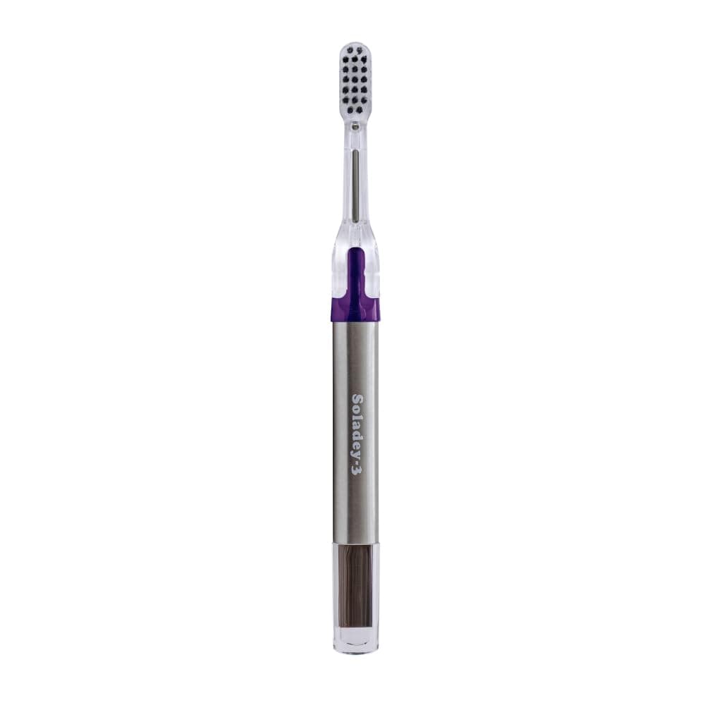 Soladey3 Ionic Toothbrush, Solar Panels and TiO2 Semiconductor, 3 Row Honeycomb Bristle Purple, You can Brush without Toothpaste