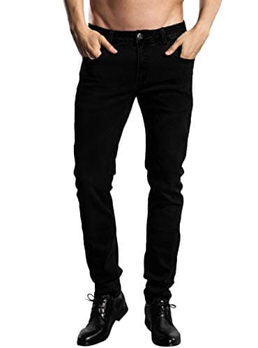 Skinny Fit Jeans Men's Younger-Looking Fashionable Colorful Super Comfy Stretch Slim Fit Tapered Jeans Pants.