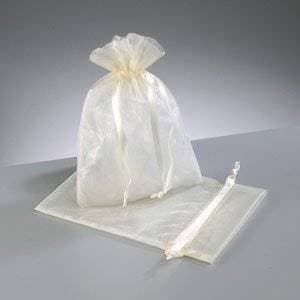 10 pack Cream Organza Gift and Favour Bags 7cm x 9cm