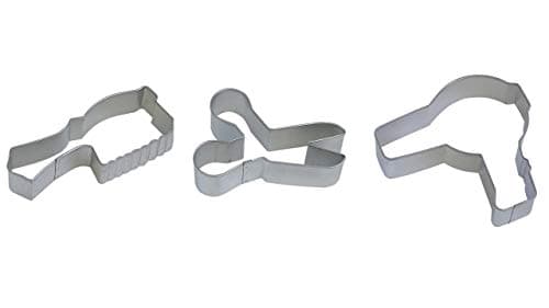 NCS Hairdresser Cookie Cutter Set - Hair Brush 4", Hair Dryer 4", Scissors 3.5" - 3 Piece - Tinplated Steel