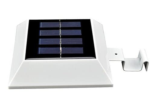 Solar Powered 4 LED Light for Outdoor Garden, Roof Gutter, Fascia Board, Fence, Tiki Hut, Dog House, Tree, Outside Garage Door, Wall Etc.. with Bracket (Small Accent Light)