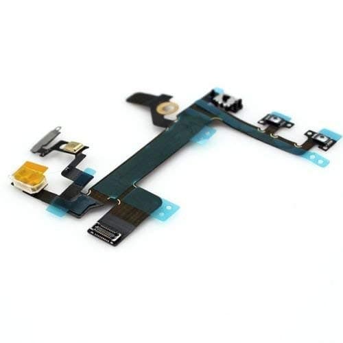 Mobofix Replacement Mute Button, Volume Button, Power Button, Led Flash Light for iPhone 5S with Flex Cable Assembly.