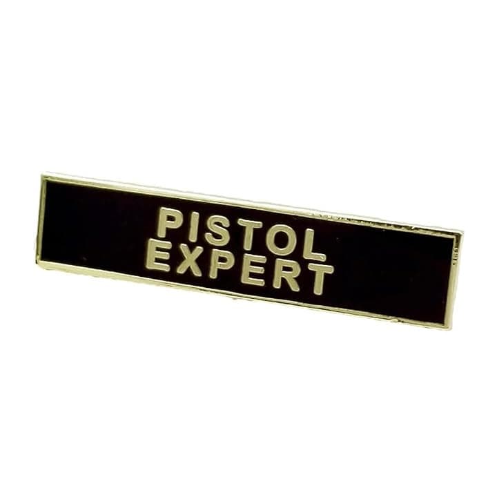 Unisex Black Pistol Expert Citation Bar Pin