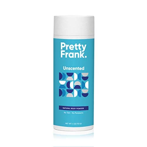 Pretty Frank Body Powder - Talc Free Body Powder for Women and Men to Help Combat Wetness with Non-GMO Corn Starch, Kaolin Clay, Non-Aluminum Baking Soda, and Organic Cocoa Butter - Unscented 1pk