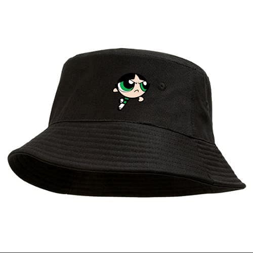 Powerpuff Girls Bucket hat Cartoon Unisex 100% Cotton Foldable Bucket Beach Sun Hat