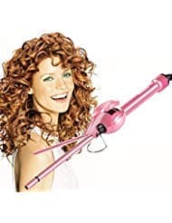 9mm Mini Hair Curler Curling Tong Tourmaline Ceramic Barrel Curling Iron for Men Women80 °C to 230 °C - For All Types of Hair (Pink)