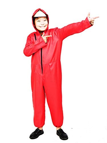 The cos worldSalvador Dali Movie Costume Money Heist The House of Paper La Casa De Papel Cosplay Halloween Party Costumes with Face Mask (XL) Red