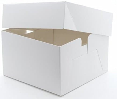 White Cake Boxes - 8, 10, 12, 14, 16 Inches Removable Lids Quality (10")