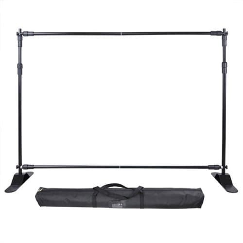 ZeHuoGe Exhibition Backdrop Stand Telescopic Wall Exhibitor Expanding Display Banner Adjustable Step and Repeat with Carry Case US Delivery(8'x 10')