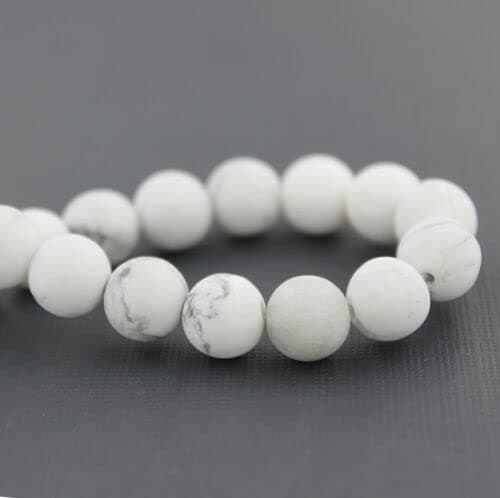 Natural White Turquoise Beads 8mm -Frosted Matte Finish-1 Strand 48 Beads