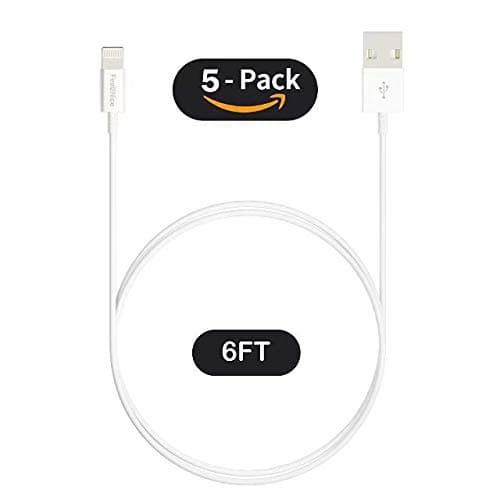 FEEL2NICE iPhone Charger 10 ft, Long Lightning Cable Wire 5pack Extra Charging Cord for Apple iPhone XR/X/8/8 Plus/7/7 Plus/6/6s/Plus/SE/5c/5s/5 iPad Air 2/Mini/Max 3Meter Charger Wire