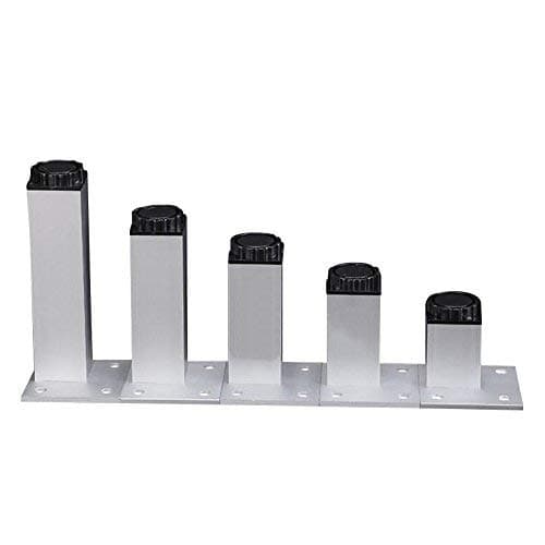 Glvanc, 150mm Height Silver Furniture Legs Aluminum Alloy Cupboard Table Bed Cabinets Sofa Cabinet Feets Adjustable Height 18mm, Set of 4