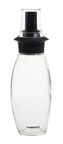Aminno Effective Clear Glass Food Grade Silicone Oil Basting Brush Bottle- Black, 220ml/ 8oz